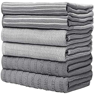 Large Cotton Hand Towels 6 Pack for Kitchen Use