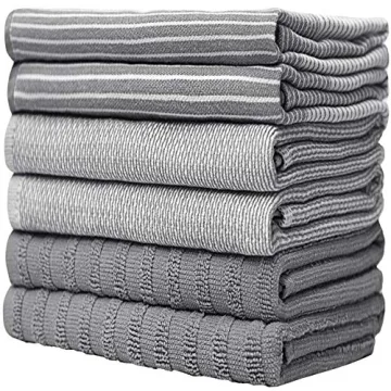 Large Cotton Hand Towels 6 Pack for Kitchen Use