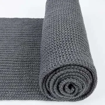 Aonal Women And Mens Winter Thick Cable Knit Wrap Chunky Long Warm Scarf, B-Grey