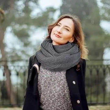 Aonal Women And Mens Winter Thick Cable Knit Wrap Chunky Long Warm Scarf, B-Grey