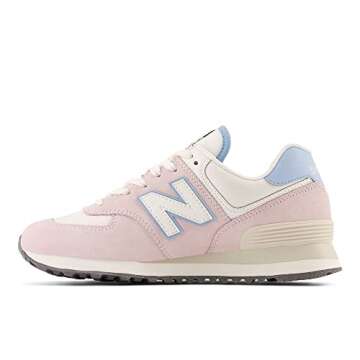 New Balance Women's 574 V2 Meets 90s Sneaker, Stone Pink/Sea Salt/Blue Haze, 5