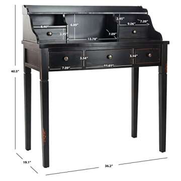 Safavieh American Homes Collection Landon Distressed Black Writing Desk
