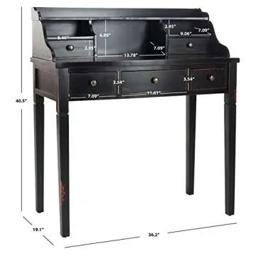 Safavieh American Homes Collection Landon Distressed Black Writing Desk