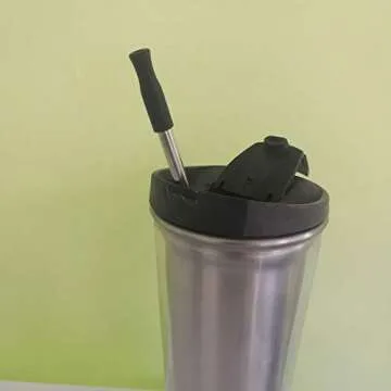 22Pcs Reusable Straws Tips, Silicone Straw Tips, Black Clear Food Grade Straws Tips Covers Only Fit for 1/4 Inch Wide(6MM Out diameter) Stainless Steel Straws by Accmor