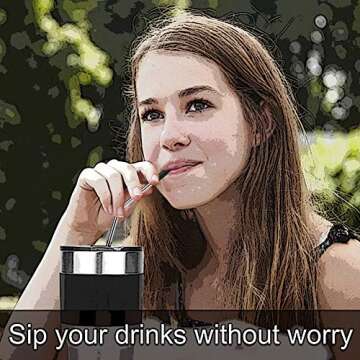 22Pcs Reusable Straws Tips, Silicone Straw Tips, Black Clear Food Grade Straws Tips Covers Only Fit for 1/4 Inch Wide(6MM Out diameter) Stainless Steel Straws by Accmor