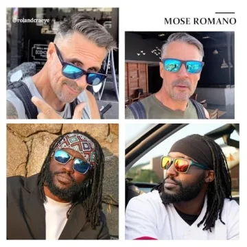 Mose Romano Polarized Sunglasses Men TR90 Non Bounce UV400 Protection Mens Sunglasses Running Driving Fishing