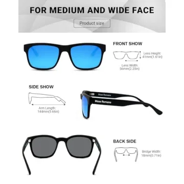 Mose Romano Polarized Sunglasses Men TR90 Non Bounce UV400 Protection Mens Sunglasses Running Driving Fishing
