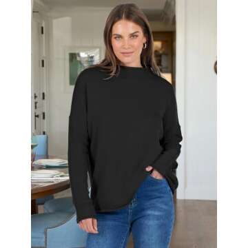 ANRABESS Women Casual Long Sleeve Mock Funnel Neck Knit Pullover Sweater Top 2025 Fall Fashion Outfi...