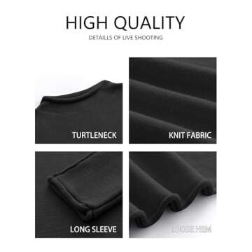 ANRABESS Women Casual Long Sleeve Mock Funnel Neck Knit Pullover Sweater Top 2025 Fall Fashion Outfits with Exposed Seam Black Medium