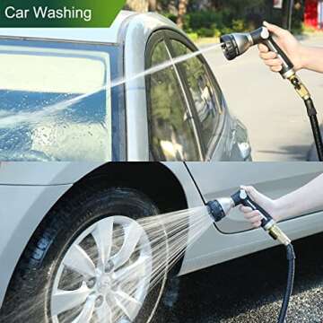 FANHAO Garden Hose Nozzle Heavy Duty Metal with 8 Patterns