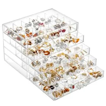 YUFONG Earring Storage Box Organizer for Stylish Jewelry Storage