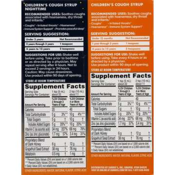 Zarbee's Naturals Children's Cough Syrup with Dark Honey Daytime & Nighttime, Grape, 4 Fl Oz, Pack of 2