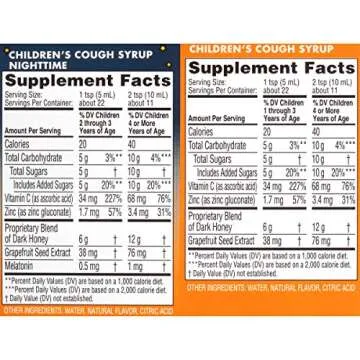 Zarbee's Naturals Children's Cough Syrup with Dark Honey Daytime & Nighttime, Grape, 4 Fl Oz, Pack of 2