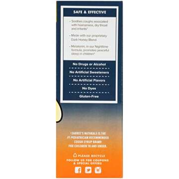 Zarbee's Naturals Children's Cough Syrup with Dark Honey Daytime & Nighttime, Grape, 4 Fl Oz, Pack of 2