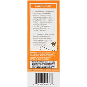 Zarbee's Naturals Children's Cough Syrup with Dark Honey Daytime & Nighttime, Grape, 4 Fl Oz, Pack of 2