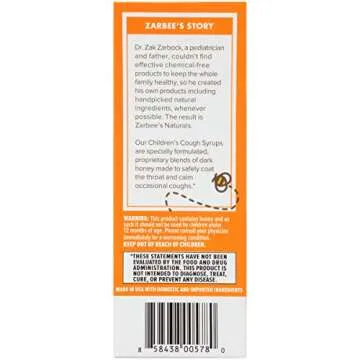 Zarbee's Naturals Children's Cough Syrup with Dark Honey Daytime & Nighttime, Grape, 4 Fl Oz, Pack of 2