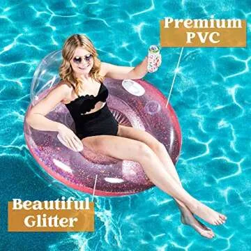 Sloosh 3 Packs Glitter Pool Float with Backrest