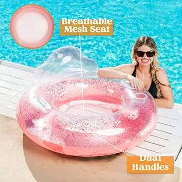 Sloosh 3 Packs Glitter Pool Float with Backrest