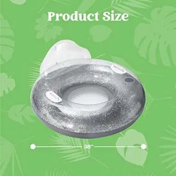 Sloosh 3 Packs Glitter Pool Float with Backrest