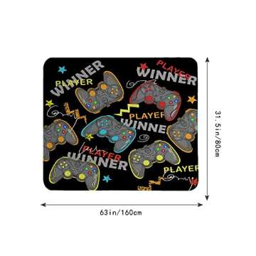 Large 3D Print Gamepad Controller Gamer Area Rugs, Home Decor Gaming Carpets for Teen Boys Kids Bedr...