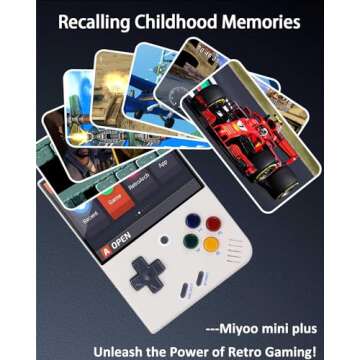 Ecoffer Miyoo Mini Plus Retro Game Console,Portable Handheld Open Source Game Console with Storage Case,3.5"" HD Display,Compatible with a Large Variety of Classic Games.(White 64G)