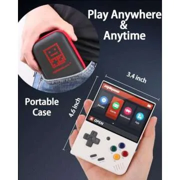 Ecoffer Miyoo Mini Plus Retro Game Console,Portable Handheld Open Source Game Console with Storage Case,3.5"" HD Display,Compatible with a Large Variety of Classic Games.(White 64G)