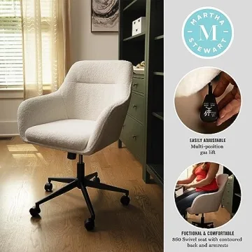 Martha Stewart Rayna Swivel Task Chair - Elegant & Comfortable