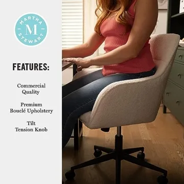 Martha Stewart Rayna Swivel Task Chair - Elegant & Comfortable