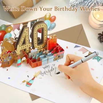 OLOSONG 3D Pop Up 40th Birthday Card for Him Her