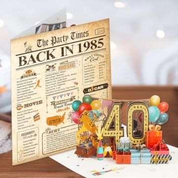 OLOSONG 3D Pop Up 40th Birthday Card for Him Her