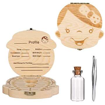 CampTek Baby Tooth Box and Tooth Holder,Tooth Fairy Box Special for Kids Keepsake,Teeth Storage