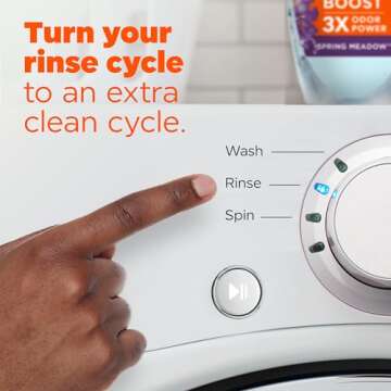 Tide Deep Cleansing Fabric Rinse with 3X Odor Power, Spring Meadow, 48 oz