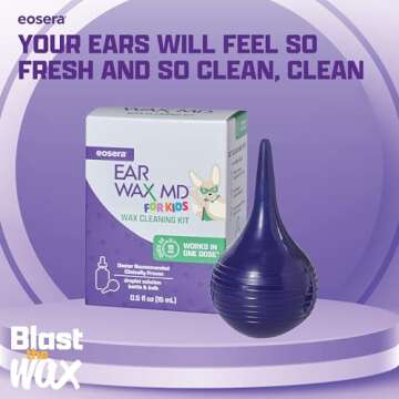 eosera® Ear Wax MD® for Kids - Wax Cleaning Kit with Rinsing Bulb 15mL | Fast-Acting | Breaks Down...