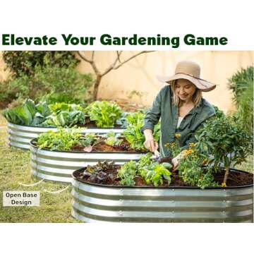 Galvanized Raised Garden Beds Outdoor // 4×2×1 ft Planter Raised Beds for Gardening, Vegetables, F...