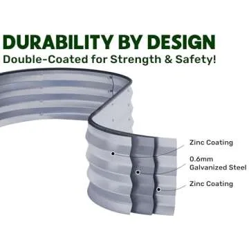 Galvanized Raised Garden Beds Outdoor // 4×2×1 ft Planter Raised Beds for Gardening, Vegetables, Flowers // Large Metal Garden Box (Silver)