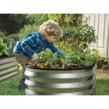 Galvanized Raised Garden Beds Outdoor // 4×2×1 ft Planter Raised Beds for Gardening, Vegetables, Flowers // Large Metal Garden Box (Silver)