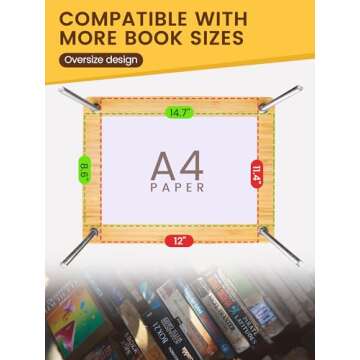 BKALEME Book Press - 14.7x11.4" Large Size, Sustainable Wood Bookbinding Press, Portable Grip Handle & Anti-Slip Mat, Handmade Book Binding Tools for Craft Enthusiasts