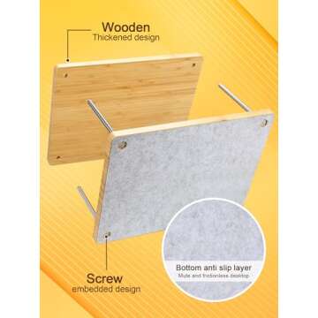 BKALEME Book Press - 14.7x11.4" Large Size, Sustainable Wood Bookbinding Press, Portable Grip Handle & Anti-Slip Mat, Handmade Book Binding Tools for Craft Enthusiasts