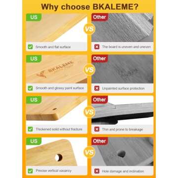 BKALEME Book Press - 14.7x11.4" Large Size, Sustainable Wood Bookbinding Press, Portable Grip Handle & Anti-Slip Mat, Handmade Book Binding Tools for Craft Enthusiasts