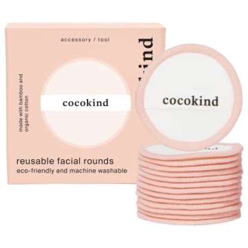 Cocokind Reusable Facial Rounds - Eco-Friendly Makeup Remover Pads, Bamboo & Cotton