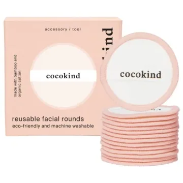 Cocokind Reusable Facial Rounds - Eco-Friendly Makeup Remover Pads, Bamboo & Cotton