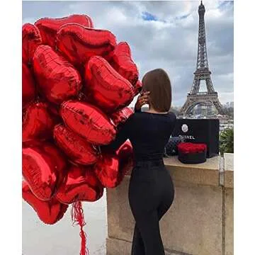 10Pcs Red Foil Heart Shaped Balloons 18 Inch Heart Mylar Balloons For Baby Shower Wedding Valentine Decorations Love Balloons Party Decorations