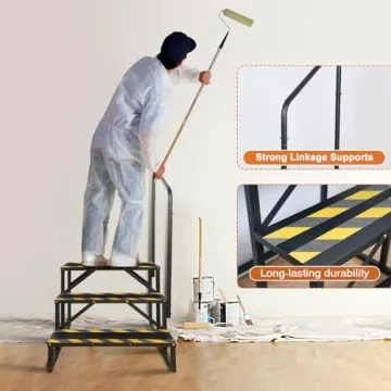 Kinchoix 3 Step RV Stairs - Safe Ladder with Handrail for Hot Tub