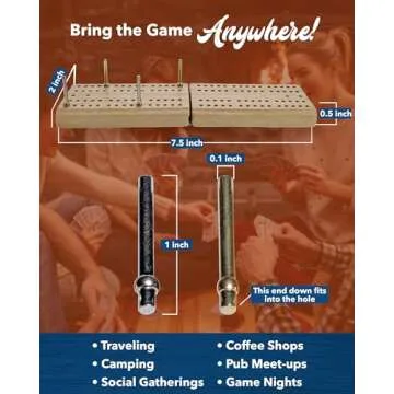 Travel Cribbage Board Game Set Portable Family Fun