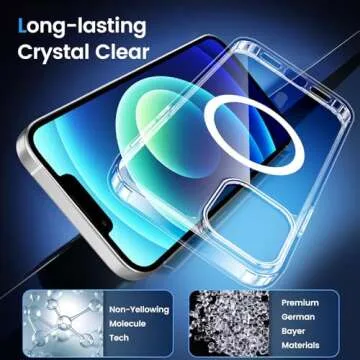Temdan for iPhone 12 Case for iPhone 12 Pro Case,[Compatible with Magsafe][Not Yellowing] Slim Thin Shockproof Phone Case-Clear