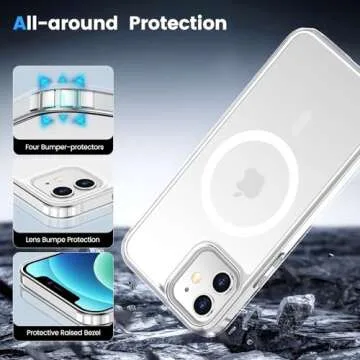 Temdan for iPhone 12 Case for iPhone 12 Pro Case,[Compatible with Magsafe][Not Yellowing] Slim Thin Shockproof Phone Case-Clear