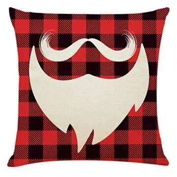 Ogrmar 4PCS 18"x18" Throw Pillow Covers Christmas Decorative Couch Pillow Cases Cotton Linen Pillow Square Cushion Cover for Sofa, Couch, Bed and Car (Christmas-E)