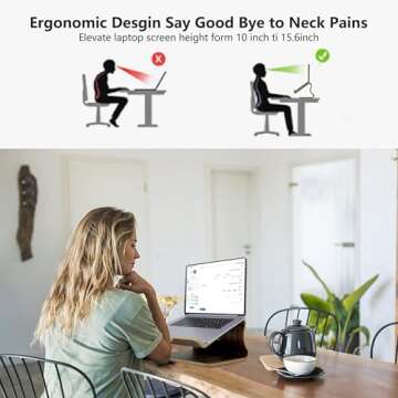 SAMDI Wood Laptop Stand for Ergonomic Desk Comfort