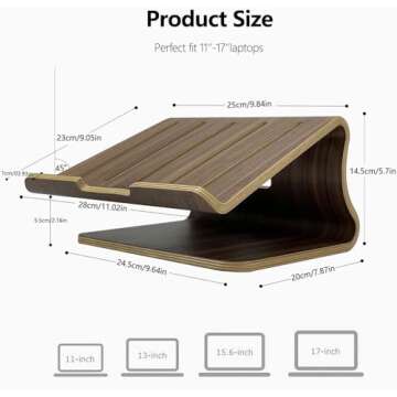 SAMDI Wood Laptop Stand for Ergonomic Desk Comfort
