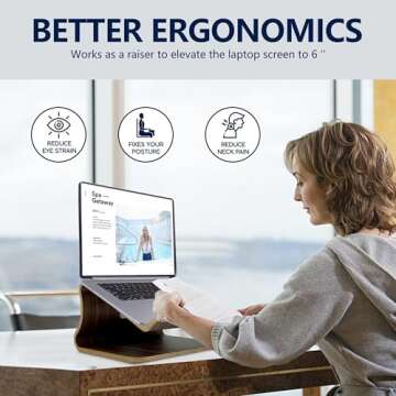 SAMDI Wood Laptop Stand for Ergonomic Desk Comfort